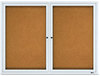 A Picture of product QRT-2124 Quartet® Enclosed Outdoors Bulletin Board,  Cork/Fiberboard, 48" x 36", Silver Aluminum Frame