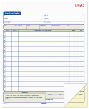 TOPS™ Purchase Order Book,  8-3/8 x 10 3/16, Two-Part Carbonless, 50 Sets/Book