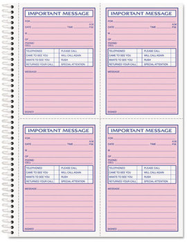 TOPS™ Telephone Message Book with Fax/Mobile Section,  Fax/Mobile Section, 5 1/2 x 3 3/16, Two-Part, 200/Book
