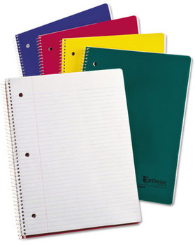 Oxford® Earthwise® 100% Recycled Single Subject Notebooks,  8 1/2 x 11, White, 80 Sheets