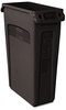 A Picture of product RCP-354060BK Rubbermaid® Commercial Slim Jim® with Venting Channels,  Rectangular, Plastic, 23gal, Black