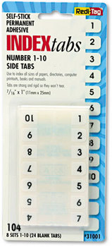 Redi-Tag® Legal Index Tabs,  1 inch, White, 104/Pack