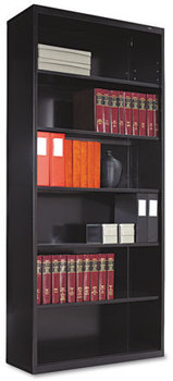 Tennsco Metal Bookcases,  Six-Shelf, 34-1/2w x 13-1/2d x 78h, Black