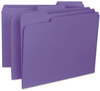 A Picture of product SMD-10283 Smead™ Interior File Folders 1/3-Cut Tabs: Assorted, Letter Size, 0.75" Expansion, Purple, 100/Box