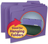 A Picture of product SMD-10283 Smead™ Interior File Folders 1/3-Cut Tabs: Assorted, Letter Size, 0.75" Expansion, Purple, 100/Box