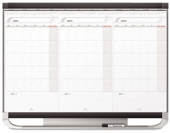 Quartet® Prestige 2 Connects™ Total Erase® Three-Month Calendar,  36 x 24, White, Graphite Frame