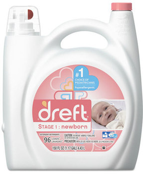 Dreft® Ultra Laundry Detergent,  Liquid, Original Scent, 150 oz Bottle, 4/Carton