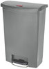 A Picture of product RCP-1883606 Rubbermaid® Commercial Slim Jim® Resin Front Step Style Step-On Container. 24 gal. Gray.