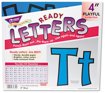 TREND® Ready Letters® Playful Combo Set,  Blue, 4"h, 216/Set