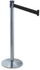 A Picture of product TCO-11501 Tatco Adjusta-Tape Crowd Control Posts and Bases,  Chrome, 14" dia, Silver, 2/Box