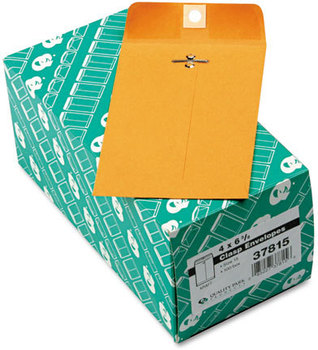 Quality Park™ Clasp Envelope,  4 x 6 3/8, 28lb, Brown Kraft, 100/Box