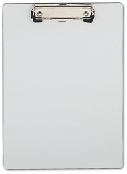 Universal® Plastic Brushed Aluminum Clipboard Portrait Orientation, 0.5" Clip Capacity, Holds 8.5 x 11 Sheets, Silver