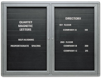Quartet® Enclosed Magnetic Directory,  48 x 36, Black Surface, Graphite Aluminum Frame