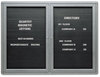 A Picture of product QRT-2964LM Quartet® Enclosed Magnetic Directory,  48 x 36, Black Surface, Graphite Aluminum Frame