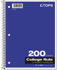 A Picture of product TOP-65581 TOPS™ Coil-Lock Wirebound Notebooks,  College/Medium, 11 x 8 1/2, White, 200 Sheets