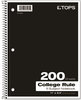 A Picture of product TOP-65581 TOPS™ Coil-Lock Wirebound Notebooks,  College/Medium, 11 x 8 1/2, White, 200 Sheets