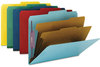 A Picture of product SMD-14025 Smead™ Six-Section Colored Pressboard Top Tab Classification Folders with SafeSHIELD® Coated Fasteners Six 2 Dividers, Letter Size, Assorted, 10/Box