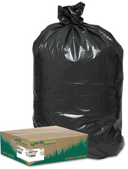 Earthsense® Commercial Linear Low Density Large Trash and Yard Bags,  33gal, .9mil, 32.5 x 40, Black, 80/Carton