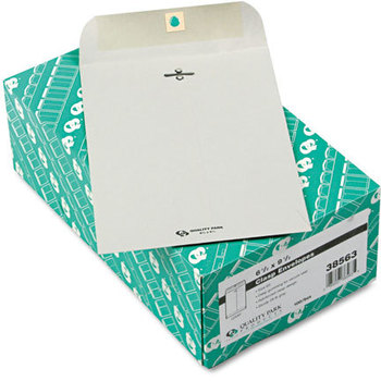 Quality Park™ Clasp Envelope,  6 1/2 x 9 1/2, 28lb, Executive Gray, 100/Box