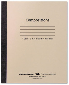 Roaring Spring® Stitched Cover Composition Book,  Legal Rule, 8-1/2 x 7, WE, 20 Sheets
