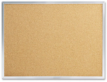 Mead® Economy Cork Board with Aluminum Frame,  24 x 18, Silver Aluminum Frame