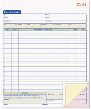 TOPS™ Purchase Order Book,  8-3/8 x 10 3/16, Three-Part Carbonless, 50 Sets/Book