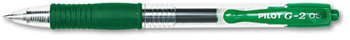 Pilot® G2 Premium Retractable Gel Ink Pen,  Refillable, Green Ink, .5mm, Dozen