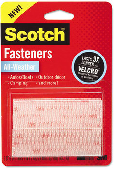 Scotch™ Extreme Fasteners,  1" x 3", two sets, Clear