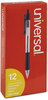 A Picture of product UNV-15530 Universal™ Comfort Grip® Clear Barrel Retractable Ballpoint Pen Medium 1 mm, Black Ink, Clear/Black Dozen