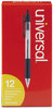 A Picture of product UNV-15530 Universal™ Comfort Grip® Clear Barrel Retractable Ballpoint Pen Medium 1 mm, Black Ink, Clear/Black Dozen
