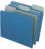 A Picture of product PFX-04302 Pendaflex® Earthwise® by 100% Recycled Colored File Folders 1/3-Cut Tabs: Assorted, Letter Size, 0.5" Expansion, Blue, 100/Box