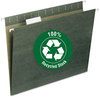 A Picture of product SMD-65001 Smead™ 100% Recycled Hanging File Folders Letter Size, 1/5-Cut Tabs, Standard Green, 25/Box