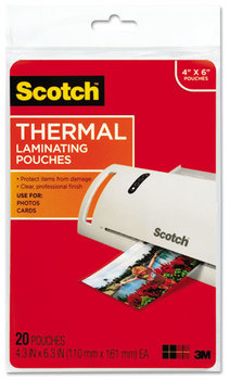 Scotch™ Laminating Pouches,  5 mil, 6 x 4, 20/Pack