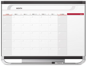 Quartet® Prestige 2 Connects™ Magnetic Total Erase® Monthly Calendar,  48 x 36, Graphite Color Frame