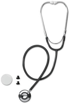 Medline Dual-Head Stethoscope,  22" Long, Black Tube