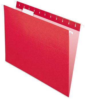 Pendaflex® Essentials™ Colored Hanging Folders,  1/5 Tab, Letter, Red, 25/Box