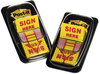 A Picture of product MMM-680SH2 Post-it® Flags Arrow Message 1" Page "Sign Here", Yellow, 50 Flags/Dispenser, 2 Dispensers/Pack