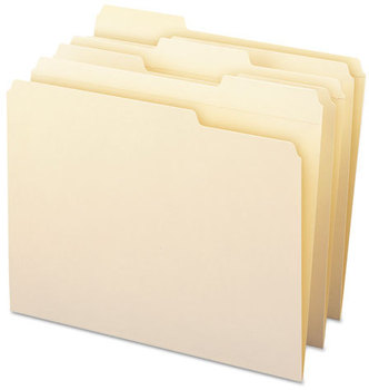 Smead™ WaterShed® Top Tab File Folders 1/3-Cut Tabs: Assorted, Letter Size, 0.75" Expansion, Manila, 100/Box