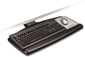 3M Sit/Stand Easy-Adjust Standard Keyboard,  Standard Platform, 25-1/2w x 12d, Black