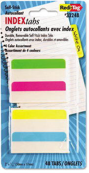 Redi-Tag® Write-On Index Tabs,  2 x 11/16, 4 Colors, 48/Pack