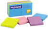 A Picture of product MMM-6549B Highland™ Self-Stick Notes 3" x Assorted Bright Colors, 100 Sheets/Pad, 12 Pads/Pack