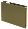 A Picture of product PFX-4152X1 Pendaflex® Extra Capacity Reinforced Hanging File Folders with Box Bottom 1" Letter Size, 1/5-Cut Tabs, Green, 25/Box