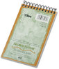 A Picture of product TOP-74135 TOPS™ Second Nature® Single Subject Wirebound Notebooks,  Narrow, 3 x 5, White, 50 Sheets