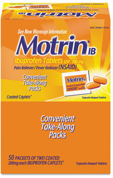 Motrin® IB Ibuprofen Tablets,  Two-Pack, 50 Packs/Box