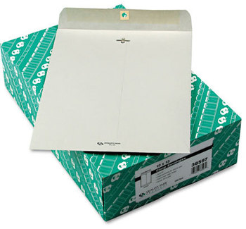 Quality Park™ Clasp Envelope,  10 x 13, 28lb, Executive Gray, 100/Box