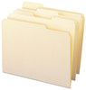 A Picture of product SMD-10347 Smead™ 100% Recycled Reinforced Top Tab File Folders 1/3-Cut Tabs: Assorted, Letter Size, 0.75" Expansion, Manila, 100/Box