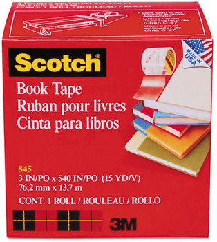 Scotch® Book Tape,  3" x 15yds, 3" Core