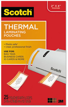 Scotch™ Laminating Pouches,  5 mil, 4 1/5 x 2 1/2, 25/Pack