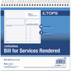 A Picture of product TOP-4133 TOPS™ Bill for Services Rendered Book,  8 1/2 x 7-3/4, Two-Part Carbonless, 50 Sets/Book