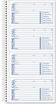 TOPS™ Second Nature® Phone Call Book,  2 3/4 x 5, Two-Part Carbonless, 400 Forms